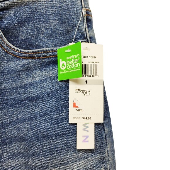 Tinseltown Womens Hi-Rise Straight Leg Denim Jeans 1/25 Medium Wash - Picture 5 of 10